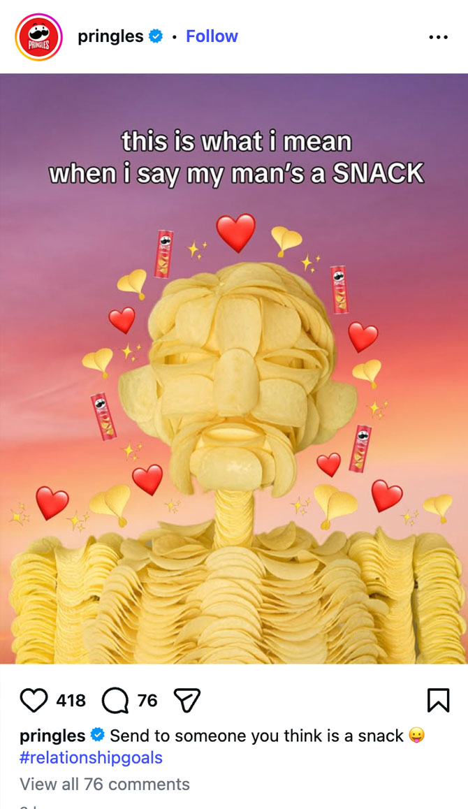 Pringles Social Media Post - My Man's a snack