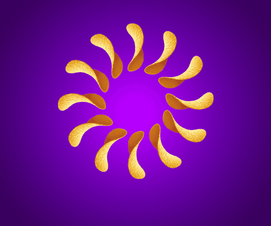Pringles crisps arranged in a circle.